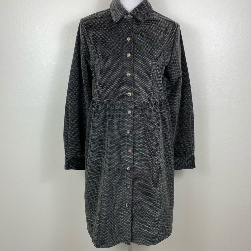 Boston Proper Vintage 90's Academia Style Corduroy Shirtdress